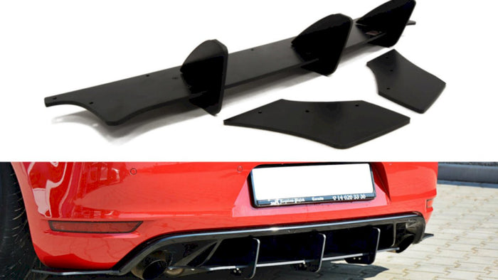 Maxton Design - Rear diffuser & Rear Side Splitters VW GOLF MK6 GTI / 35TH
