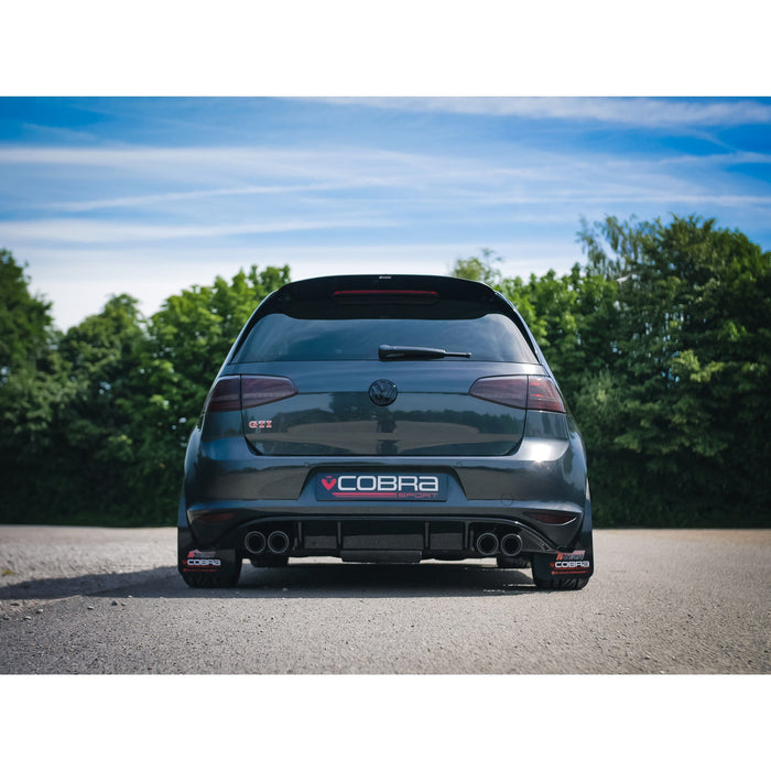 VW Golf GTI (MK7) 2.0 TSI (5G) (12-17) Quad Exit Cat Back Golf R Style Performance Exhaust – Cobra Sport