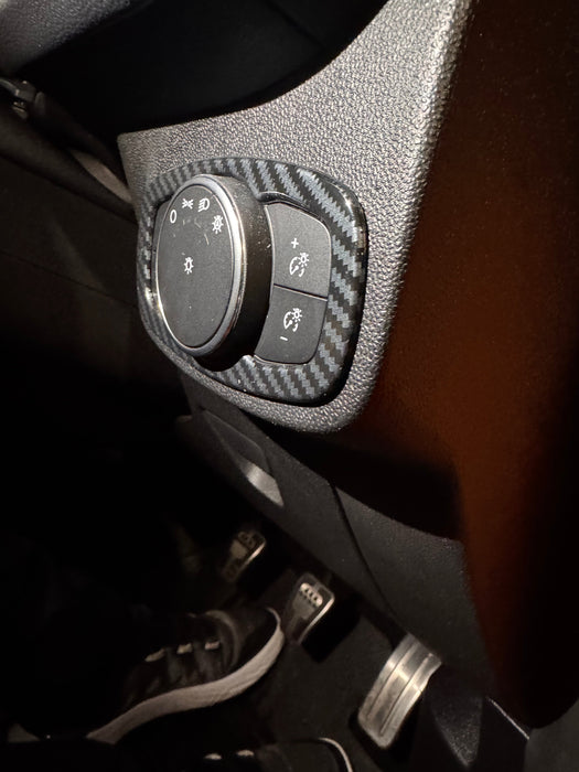 Ford Fiesta MK8 / MK8.5 - Carbon Fibre Look Headlight Control Panel Surround
