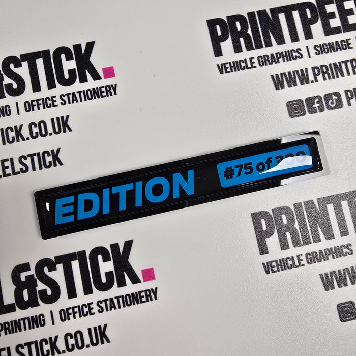 "EDITION" Boot Lid Gel Badge
