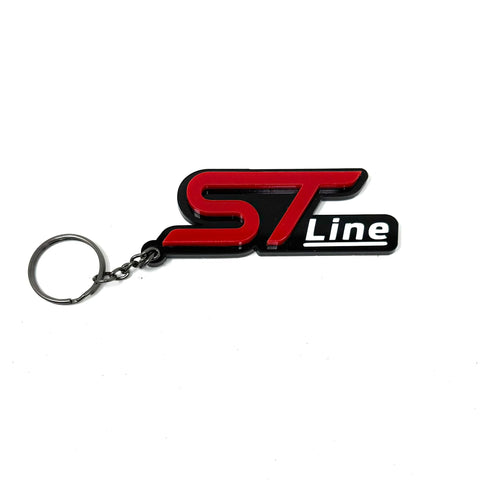 4D ST-Line Logo Keychain for Ford – Gloss Black with Custom Colour Options | CEUK