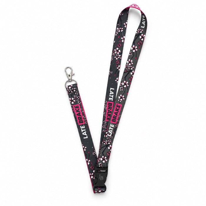 LB JDM Blossom Charcoal/Pink Graphic Lanyard