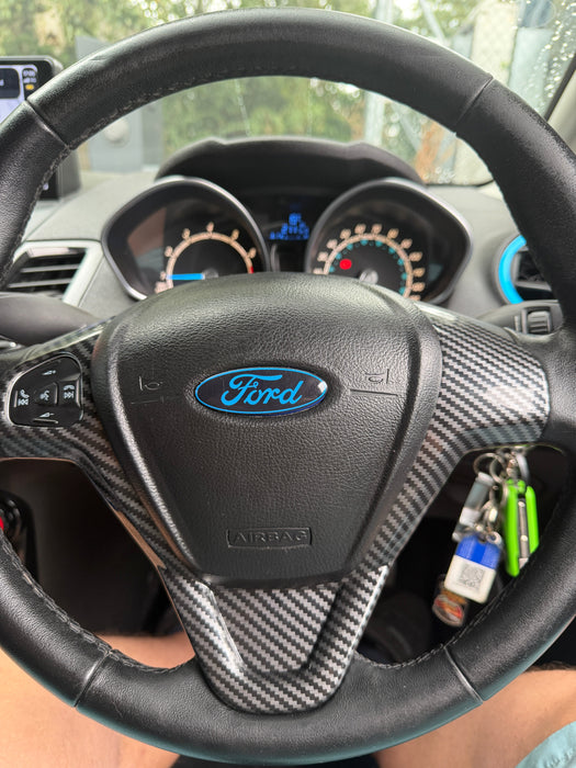 Carbon Fibre Look Steering Wheel Trim for Ford Fiesta MK7 / MK7.5 | CEUK