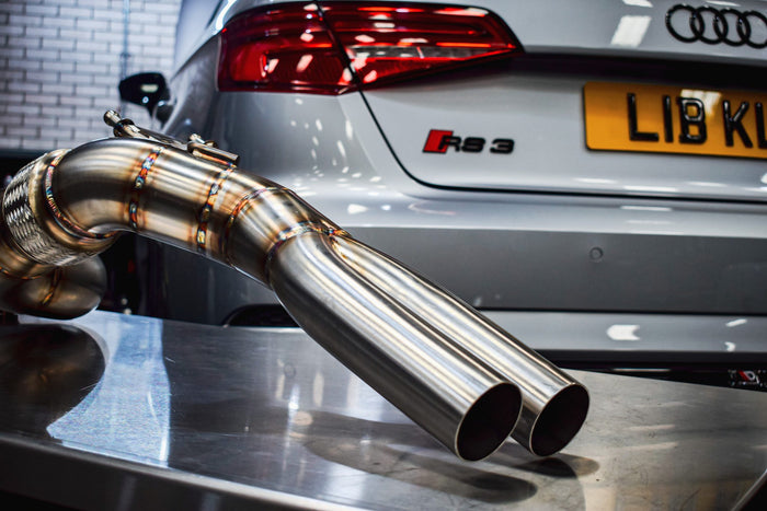 Audi RS3 8Y Quattro 2.5 TFSI 2020+ 4" Exhaust Decat &amp; GPF Delete Downpipe - Direnza