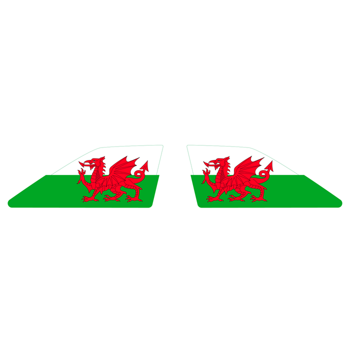 Shark Fin Aerial Flag Decal Sticker - Set of 2
