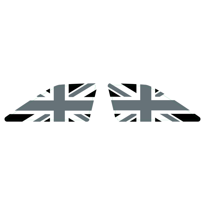 Shark Fin Aerial Flag Decal Sticker - Set of 2