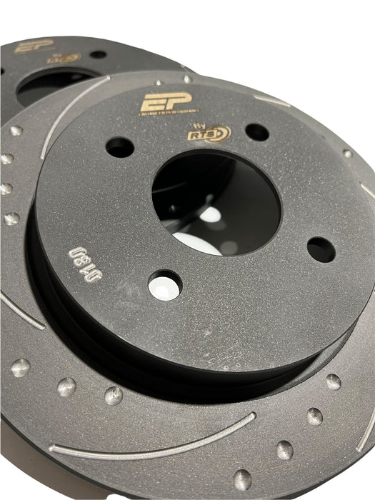 Enhanced Performance (By RTS) Brake Disc Upgrade - MK8 Fiesta 1.0 - Drilled & Grooved - Car Enhancements UK