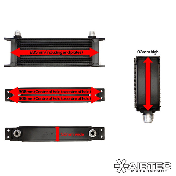AIRTEC MOTORSPORT UNIVERSAL OIL COOLER -8 OR -10 AN FITTINGS - Car Enhancements UK