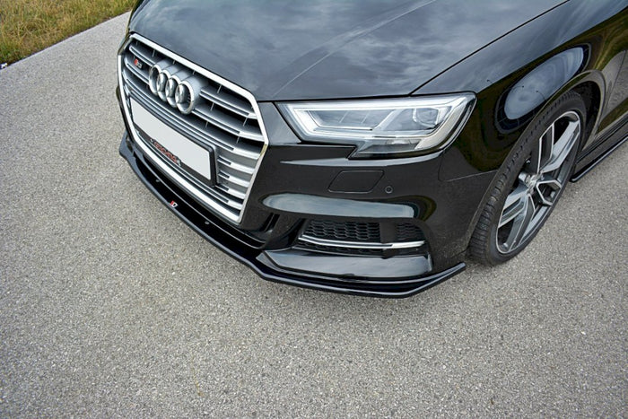 Maxton Design - FRONT SPLITTER V.1 AUDI S3 / A3 S-LINE 8V FACELIFT SEDAN (2016-2020)