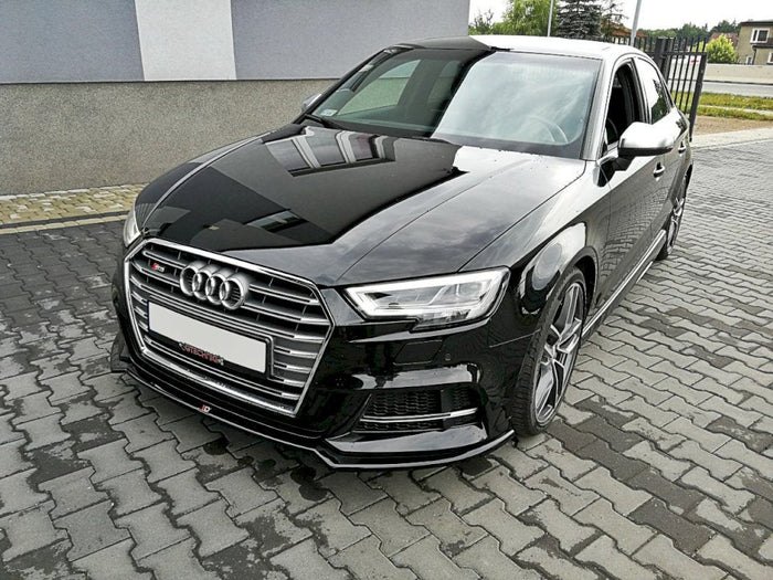 Maxton Design - FRONT SPLITTER V.2 AUDI S3 / A3 S-LINE 8V FACELIFT SEDAN (2016-2020)