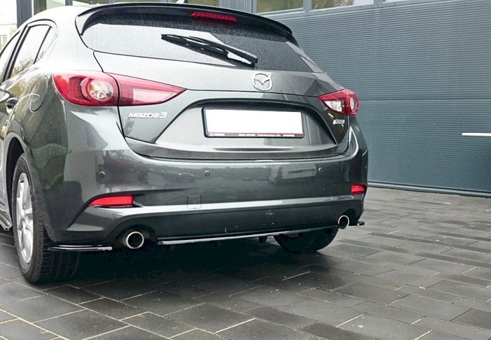 Maxton Design - CENTRAL REAR SPLITTER MAZDA 3 MK3 FACELIFT (2017-UP) (WITH VERTICAL BARS)