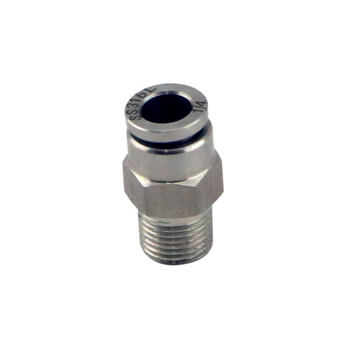 1/8" NPT Str Pushloc Fitting - SS - 1/4"