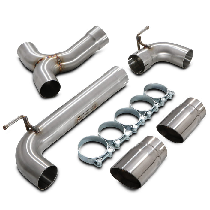 BMW 1 Series F20 M135i 3.0 N55 12-16 - 3" Brushed Exhaust Backbox Delete - Slash Cut Tips - Direnza