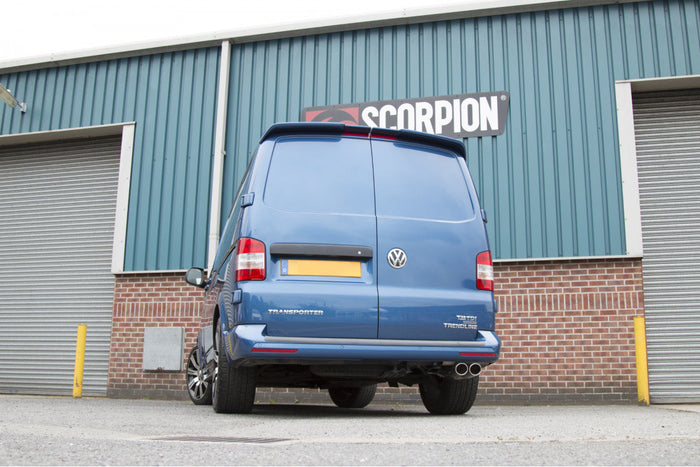 Scorpion Exhausts Volkswagen Transporter  T5 2.5TDi (03-09) / T5 2.0 (10-15) / T5 & T6 2.0 BiTDi (15-ON) SWB/LWD 2WD Non-resonated cat/DPF-back system - Car Enhancements UK