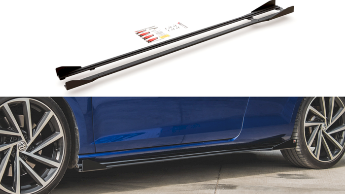 Maxton Design - STREET PRO SIDE SIDE SKIRTS DIFFUSERS + FLAPS VW GOLF 7 R / R-LINE FACELIFT
