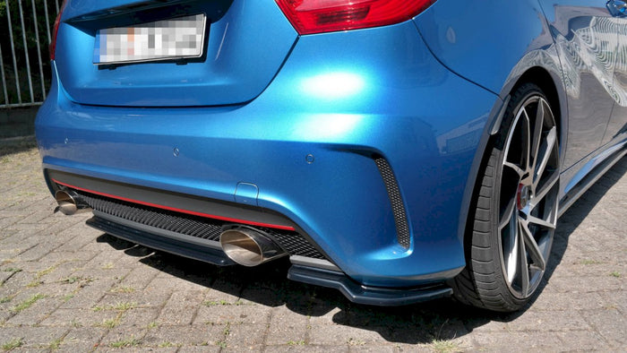 Maxton Design - CENTRAL REAR SPLITTER (NO VERTICAL BARS) MERCEDES A-CLASS W176 AMG-LINE PRE-FACELIFT (2013-2015)