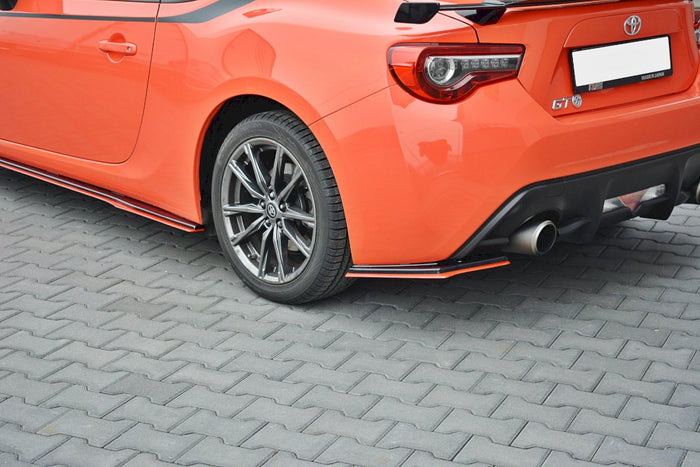 Maxton Design - REAR SIDE SPLITTERS (BLACK & RED) V.2 TOYOTA GT86 FACELIFT (2017-UP)