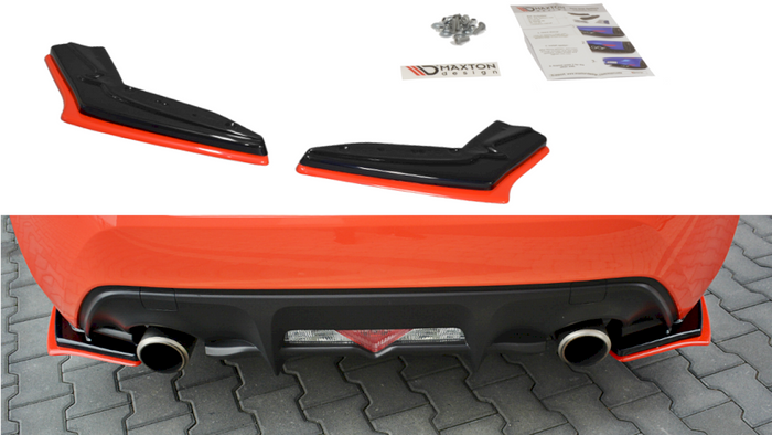 Maxton Design - REAR SIDE SPLITTERS (BLACK & RED) V.2 TOYOTA GT86 FACELIFT (2017-UP)