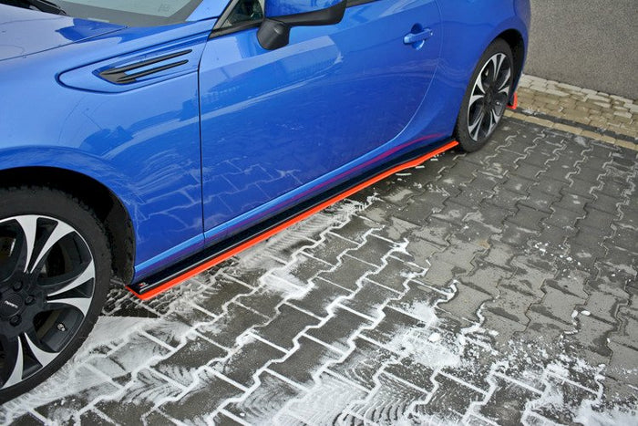 Maxton Design - SIDE SKIRTS SPLITTERS (BLACK & RED) V.2 SUBARU BRZ (2017-2020)/ TOYOTA GT86 FACELIFT (2017-UP)