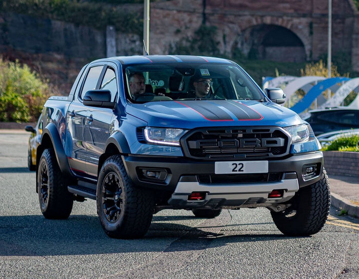 Extra WIDE Mud Flaps to fit FORD RANGER RAPTOR 1st Gen (2019-2022) & 2nd Gen (2023+) BLACK