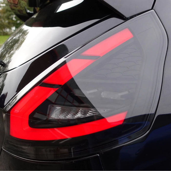 Ford Fiesta MK7 2008-2017 - Upgrade LED Light Bar Smoked Black Rear Tail Lights Dynamic Sequential Indicators + Animation Pair