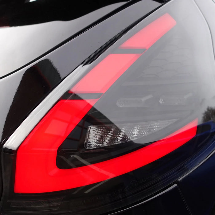 Ford Fiesta MK7 2008-2017 - Upgrade LED Light Bar Smoked Black Rear Tail Lights Dynamic Sequential Indicators + Animation Pair