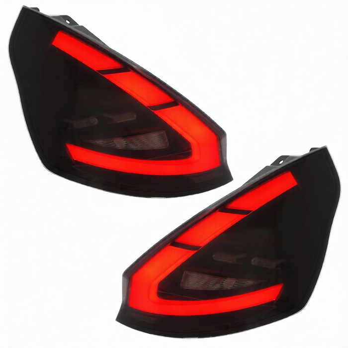 Ford Fiesta MK7 2008-2017 - Upgrade LED Light Bar Smoked Black Rear Tail Lights Dynamic Sequential Indicators + Animation Pair