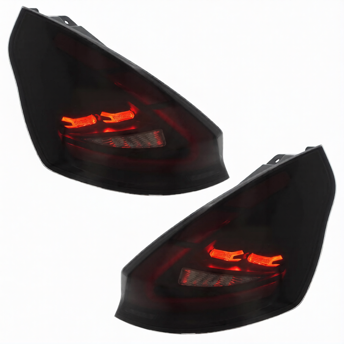 Ford Fiesta MK7 2008-2017 - Upgrade LED Light Bar Smoked Black Rear Tail Lights Dynamic Sequential Indicators + Animation Pair