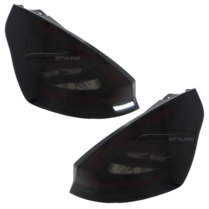 Ford Fiesta MK7 2008-2017 - Upgrade LED Light Bar Smoked Black Rear Tail Lights Dynamic Sequential Indicators + Animation Pair
