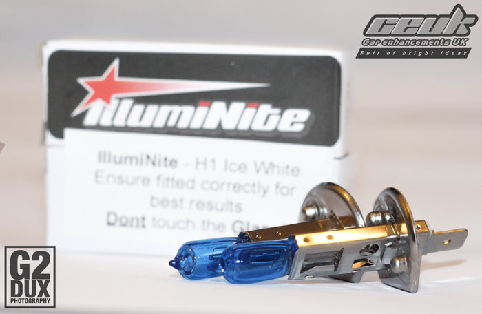 IllumiNite H1 Ice White Main Beam Bulb Upgrade – 6500K Bright White (448 | P14.5s)