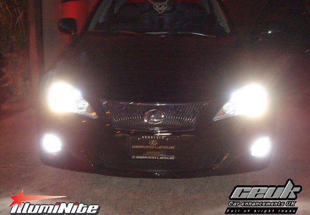 H3 Ice White Upgrade Bulbs – 6500K | IllumiNite (453 | PK22s)