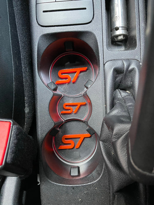 MK8 Fiesta Cup Holder Inserts | ST/ST-Line Logo | Black or Clear Finish