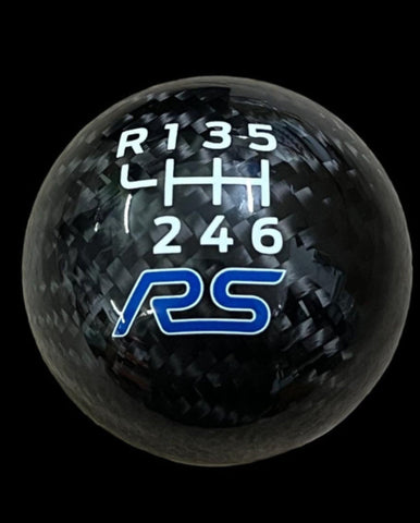 Genuine Carbon Fibre Gear Knob with RS Logo – Fits Most Ford Models