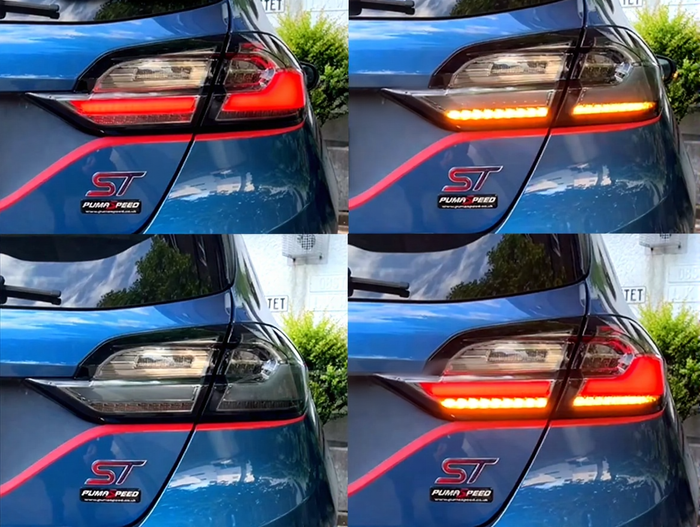 Ford Fiesta Mk8 / MK8.5 2017-2024 - Upgrade LED Light Bar Smoked Lens Rear Tail Lights Pair
