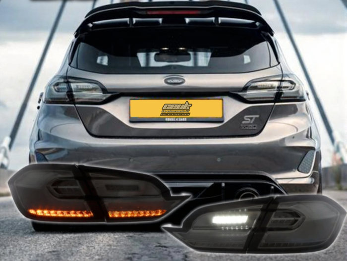 Ford Fiesta Mk8 / MK8.5 2017-2024 - Upgrade LED Light Bar Smoked Lens Rear Tail Lights Pair