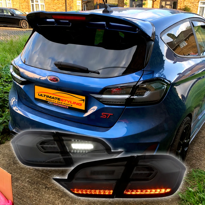 Ford Fiesta Mk8 / MK8.5 2017-2024 - Upgrade LED Light Bar Smoked Lens Rear Tail Lights Pair