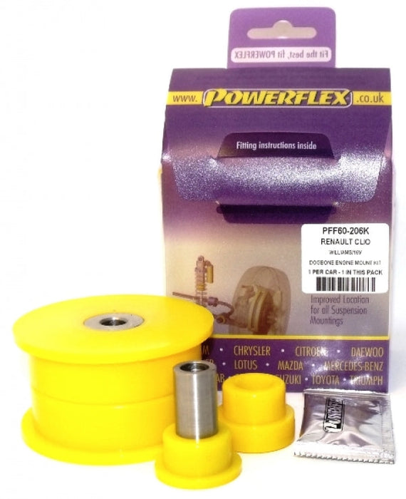 POWERFLEX - CLIO II INC 172 & 182 (1998-2012) DOG BONE ENGINE MOUNT BUSH KIT - Car Enhancements UK