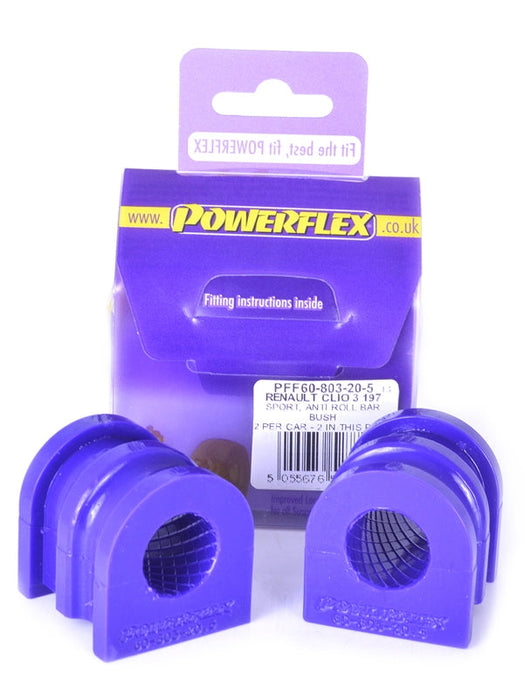 POWERFLEX - CLIO III SPORT 197/200 (2005 - 2012) FRONT ANTI ROLL BAR BUSH 20.5MM - Car Enhancements UK