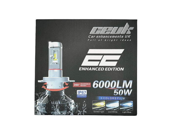 H7 LED Bulb V3 – CEUK Enhanced Edition | 6000K Ice White + Tint Kit | 12,000Lm (477 / PX26d)