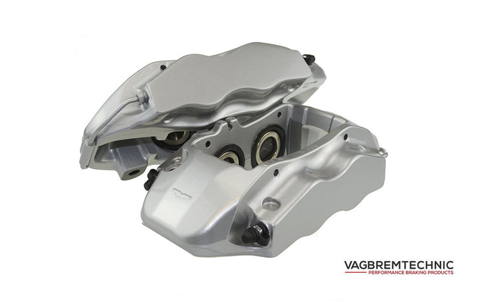 Vagbremtechnic Front Brake Kit - 4 Piston Brembo Caliper - 340x30mm OE 1 Piece Discs - PQ35 / MQB