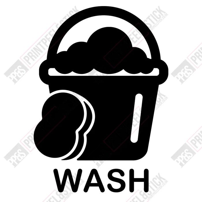"Wash", "Rinse" & "Wheels" bucket stickers