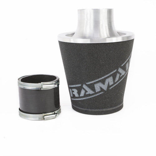 Ramair Medium Foam Filter Aluminium Base 90mm OD Silver with Silicone Coupler