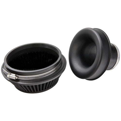 PRORAM 76mm OD Neck Small Cone Air Filter with Velocity Stack