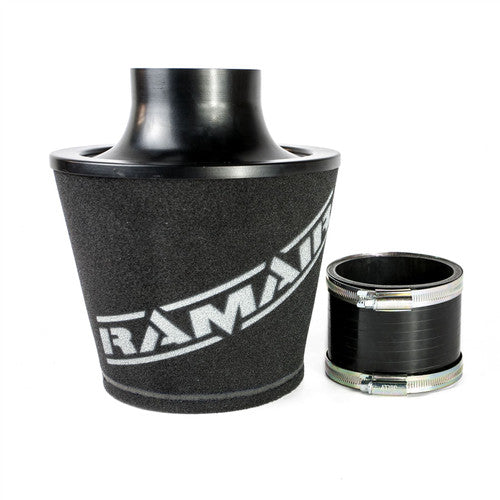 Ramair Large Foam Filter Aluminium Base 90mm OD Black with Silicone Coupler