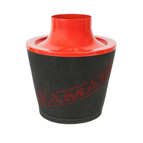 Ramair Large Foam Filter Aluminium Base 90mm OD Red with Silicone Coupler