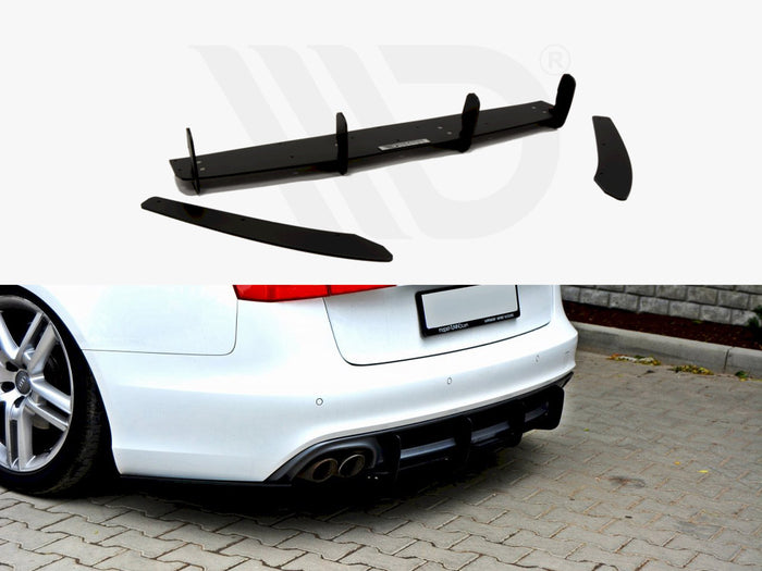 Audi A6 C7 S-line Avant (2.0 TDI) Rear Diffuser & (2011-2014) Rear Side Splitters - Maxton Design