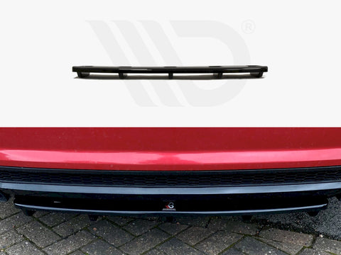 Audi A7 S-line (Facelift) (With Vertical Bars) (2014-2018) Central Rear Splitter - Maxton Design