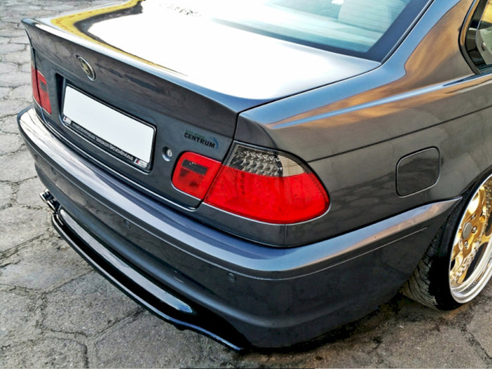 BMW 3 E46 Mpack Coupe (Without Vertical Bars) Central Rear Splitter - Maxton Design