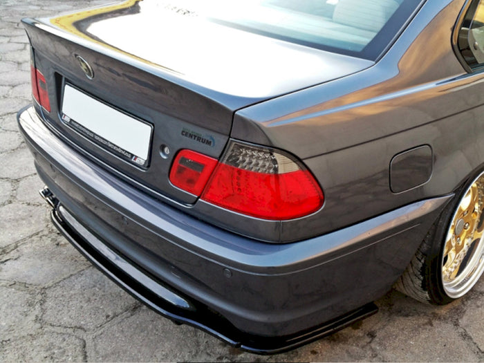 BMW 3 E46 Mpack Coupe (With Vertical Bars) Central Rear Splitter - Maxton Design