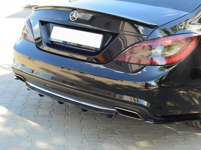 Mercedes CLS C218 Amg-line (With A Vertical BAR) (2011-2014) Central Rear Splitter - Maxton Design